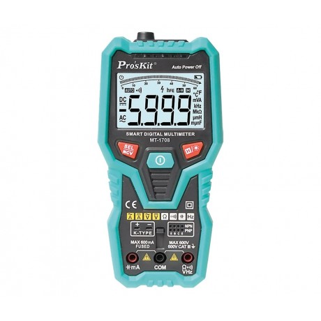 MT-1708 - Multímetro digital auto rango True RMS CAT.III 600V de Proskit