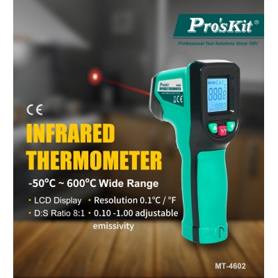 MT-4602 - Termómetro de infrarrojos con puntero láser -50ºC a 600ºC de Proskit