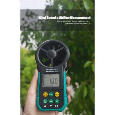 MT-4615 Anemómetro digital para medir velocidad y volumen del aire de Proskit