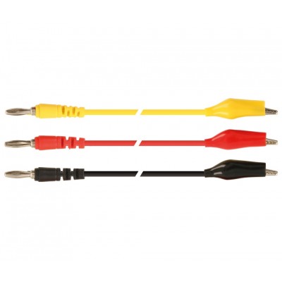 TESWIR029 - Kit de 3 puntas de prueba banana 4mm a pinza cocodrilo (2 unidades)