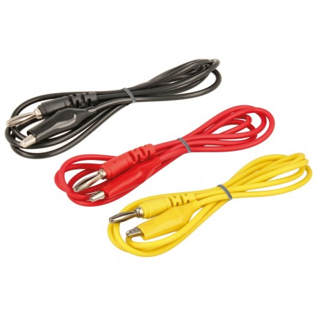 TESWIR029 - Kit de 3 puntas de prueba banana 4mm a pinza cocodrilo (2 unidades)