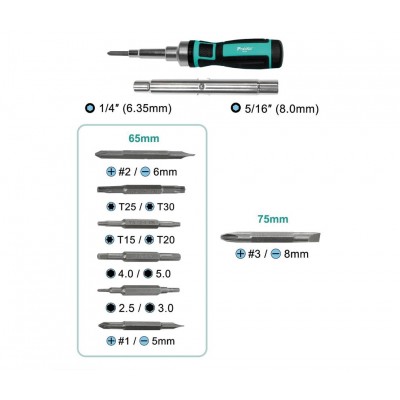 SD-9821 - Destornillador múltiple 16 en 1 de Proskit