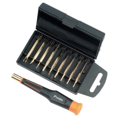8PK-6182 Estuche-Juego de destornilladores con 9 puntas de Proskit