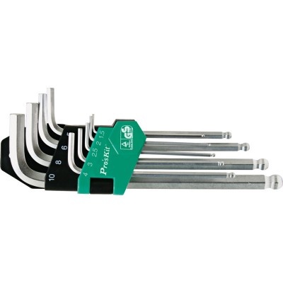 Conjunto de 9 llaves allen hexagonales de Proskit - HW-129B