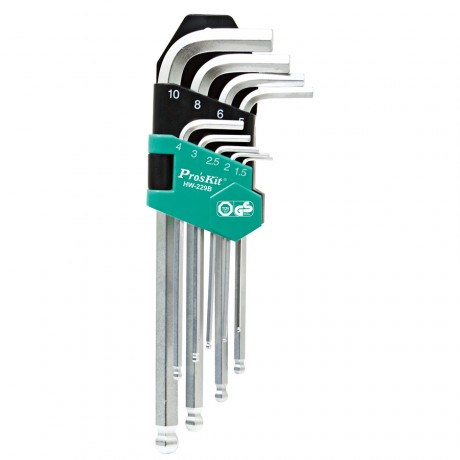 Conjunto de 9 llaves allen hexagonales de Proskit - HW-129B