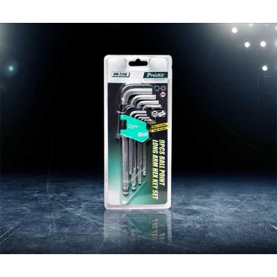 Conjunto de 9 llaves allen hexagonales de Proskit - HW-129B