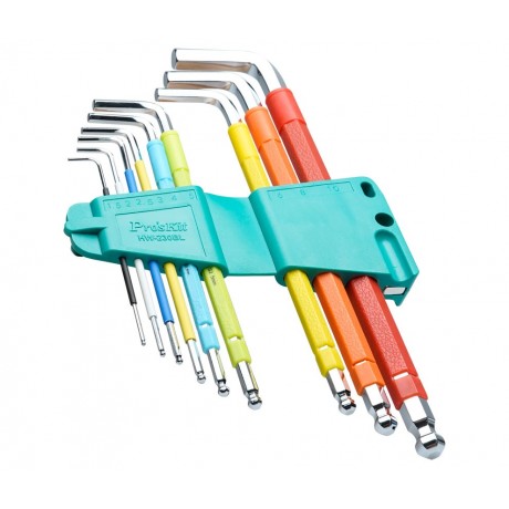 HW-230BL Juego de llaves allen extra largas colores con magnetizador de Proskit