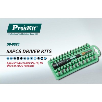 SD-9828 Juego de destornilladores de precisión profesional con 58pcs de Proskit