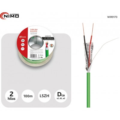 Rollo de Cable tipo BUS/KNX blindado LSHZ, Cobre 2 hilos - WIR9170