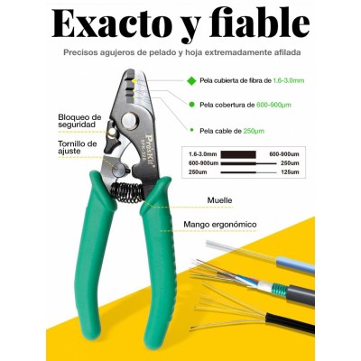 8PK-326 Pelacables de precisión para fibra óptica