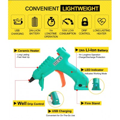 GK-361U Pistola de pegamento por fusión con batería de Litio 7W de Proskit