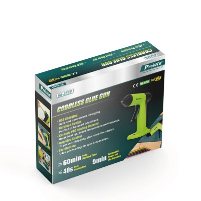 GK-366U Pistola de pegamento por fusión con batería de Li-ion 3,7V/2000mAh de Proskit