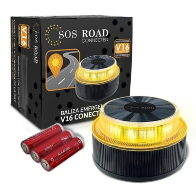 Iluminación de emergencia para Coches DP-EL2024-C1 homologada DGT V16, SOS ROAD CONNECTED