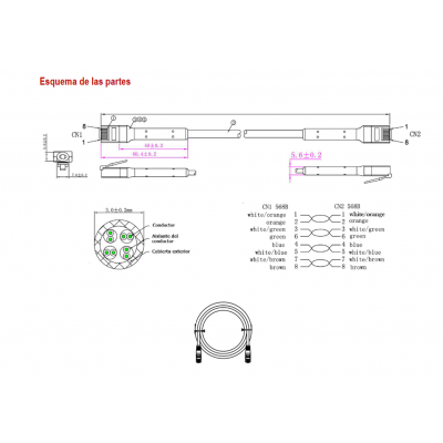 WIR1813 - Conexión U/UTP Cat.6A RJ45 macho - macho, Cobre, moldeable