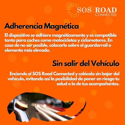 Iluminación de emergencia para Coches DP-EL2024-C1 homologada DGT V16, Baliza SOS, ROAD CONNECTED
