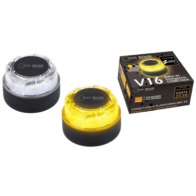 Iluminación de emergencia para Coches DP-EL2024-C1 homologada DGT V16, Baliza SOS, ROAD CONNECTED