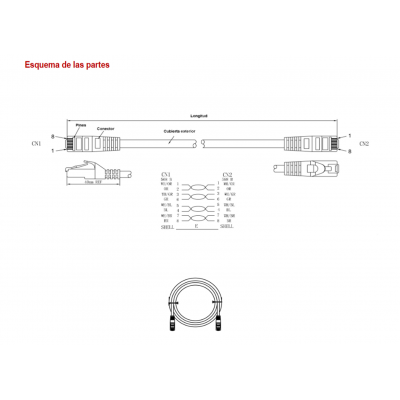 Latiguillo de 15m FTP Cat.6 RJ45 macho - macho Gris - WIR1688