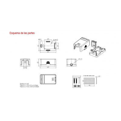 Caja para conexiones Keystone 1 puerto - BOX064