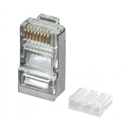 Conector modular RJ45 para datos FTP Cat.6 con guía 3µ oro (Bolsa 100 unidades) - CON936