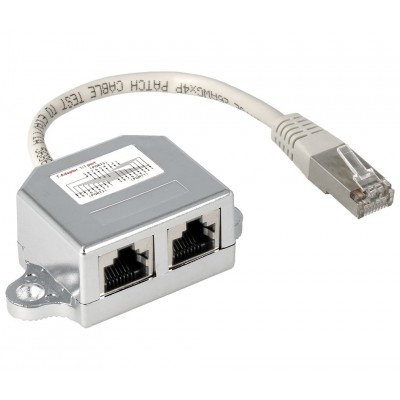 Adaptador Distribuidor RJ45 de 1 macho a 2 hembras - CON070