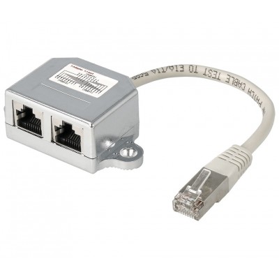 Adaptador Distribuidor RJ45 de 1 macho a 2 hembras - CON070