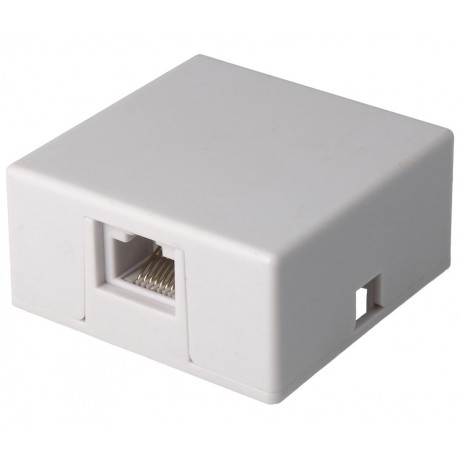 Roseta mural salida lateral RJ45, conexión tornillo (Bolsa 5 unidades) - CON071