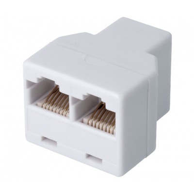 Adaptador RJ45 1 hembra a 2 hembras, (Bolsa 10 unidades) - CON079