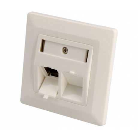 Panel frontal para empotrar RJ45 x2 Keystone (Bolsa 6 unidades) - CON088