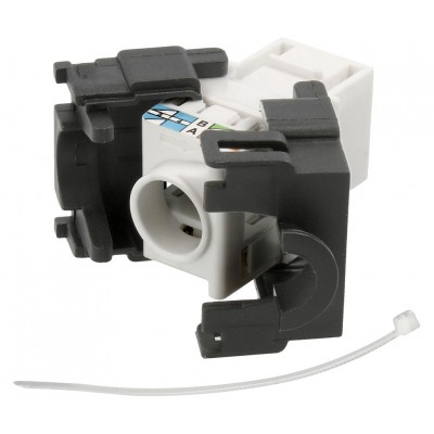 Conector Keystone RJ45 Cat6A UTP hembra Tool-less 180º (Bolsa 5 unidades) - CON932