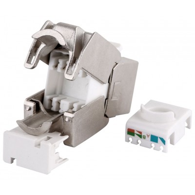 Conector Keystone RJ45 Cat.6A FTP hembra tool-less 180º (10 unidades) - CON1153