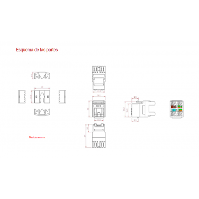 Conector Keystone RJ45 Cat.6 UTP hembra tool-less (25 unidades) - CON1161