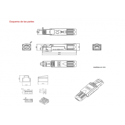 Conector RJ45 Cat.6 FTP macho tool-less, 3µ oro (5 unidades) - CON1305
