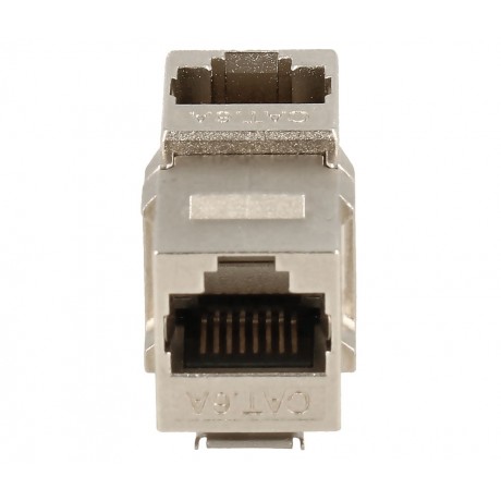 Adaptador Keystone RJ45 Cat.6A FTP hembra-hembra acodado (10 unidades) - CON1334