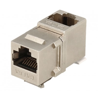 Adaptador Keystone RJ45 Cat.6A FTP hembra-hembra acodado (10 unidades) - CON1334