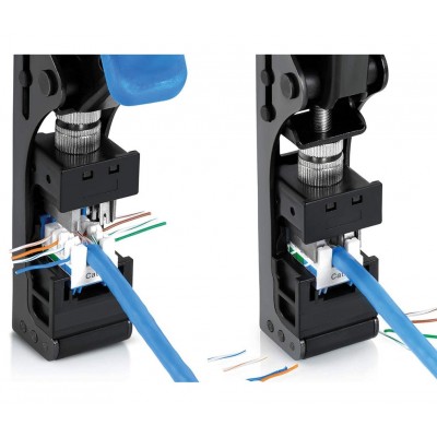 Crimpadora HRVN153 conectores Keystone RJ45 hembra 90º IDC 110 dual