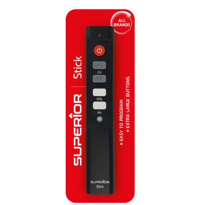 MAN2050N Mando universal de televisión sencillo programable botón a botón slim NEGRO