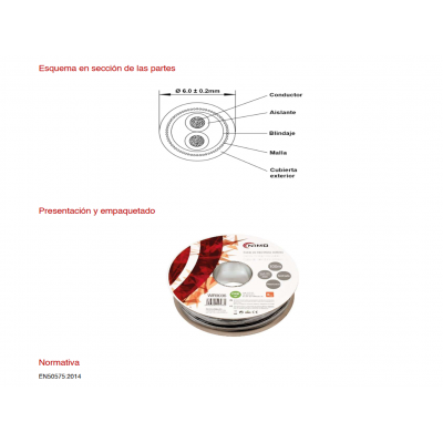 Rollo de cable de micrófono estéreo negro 100m - WIR9036