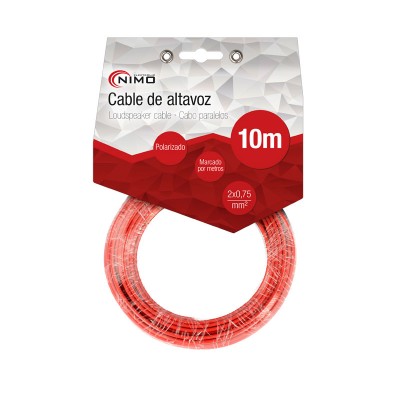 Cable de altavoz 2x0.75mm Rojo/Negro de 10m - WIR9011-10
