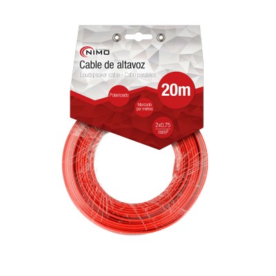 Cable de altavoz 2x0.75mm Rojo/Negro de 20m - WIR9011-20