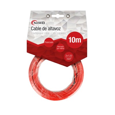 Cable de altavoz 2x1.00mm Rojo/Negro de 10m - WIR9012-10