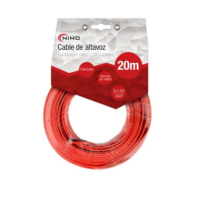 Cable de altavoz 2x1.00mm Rojo/Negro de 20m - WIR9012-20