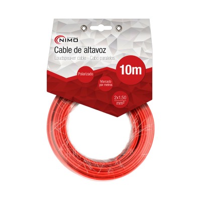 Cable de altavoz 2x1.50mm Rojo/Negro de 10m - WIR9013-10