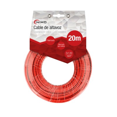 Cable de altavoz 2x1.50mm Rojo/Negro de 20m - WIR9013-20