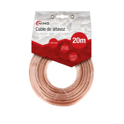 Cable de altavoz 2x0.75mm Transparente polarizado de 20m - WIR9021-20
