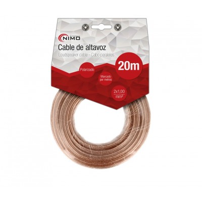 Cable de altavoz 2x1.00mm Transparente polarizado de 20m - WIR9022-20
