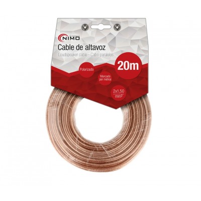 Cable de altavoz 2x1.50mm Transparente polarizado de 20m - WIR9023-20
