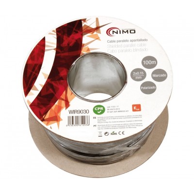 Rollo de cable paralelo 2 hilos apantallados 100m - WIR9030