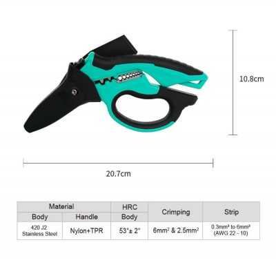 SR-335 Tijera multiusos de electricista en ángulo 45º de Proskit