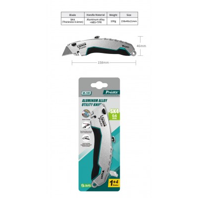 DK-2102 Cúter profesional mango metálico de Proskit