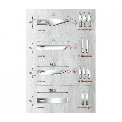 Estuche de cúters con mango de aluminio y 13 cuchillas de Proskit - PD-398